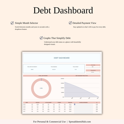 PLR - Debt Snowball Calculator Spreadsheet Template Keyzai