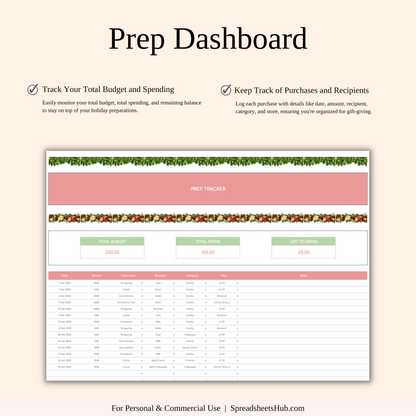 PLR - Christmas Planner Spreadsheet Template Keyzai
