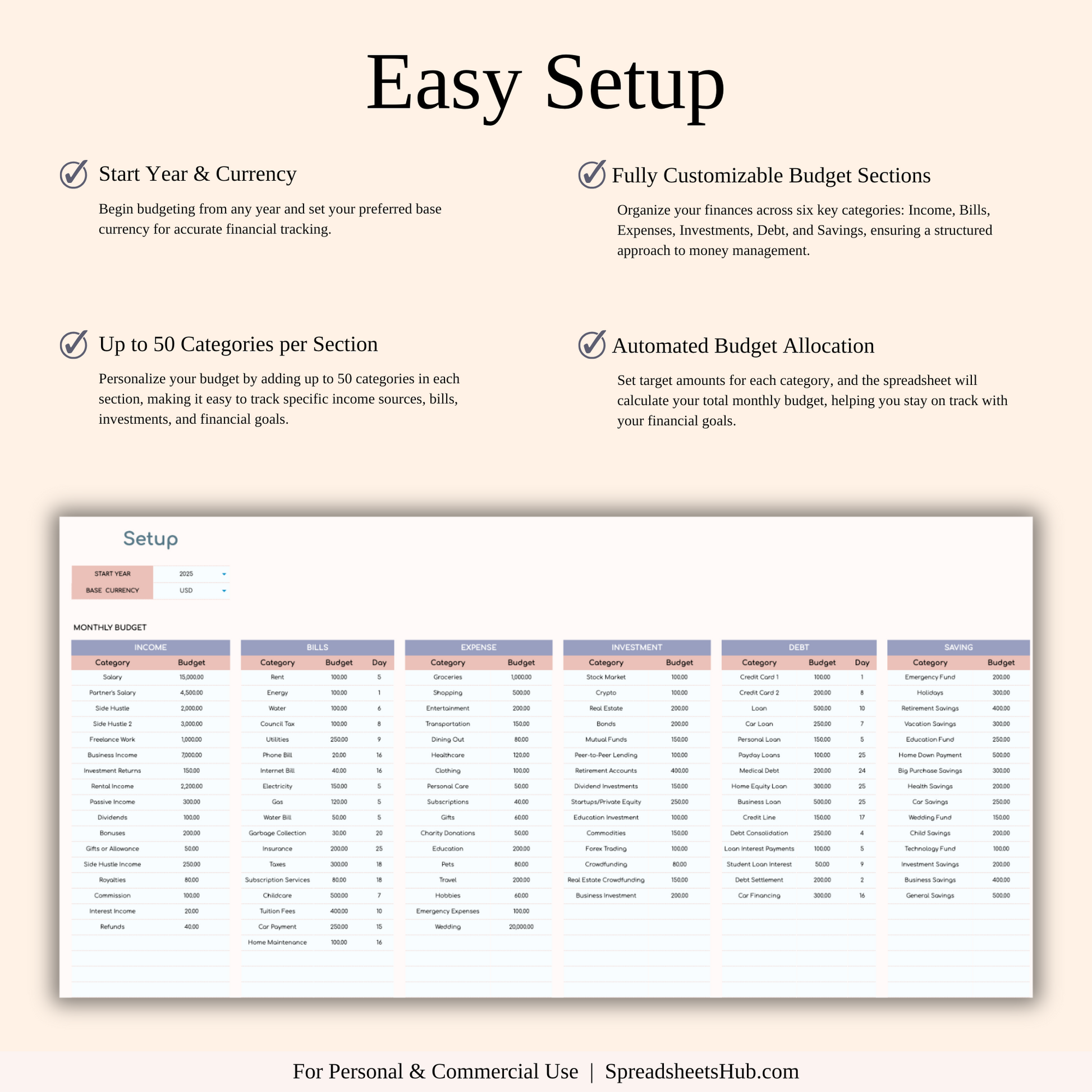 PLR - Annual Zero-Based Budgeting Spreadsheet Template Keyzai