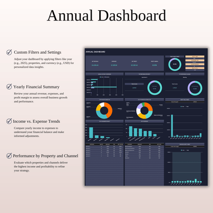 Zillow Bookkeeping Tracker | Excel & Google Sheets Template (Dark Theme) Keyzai