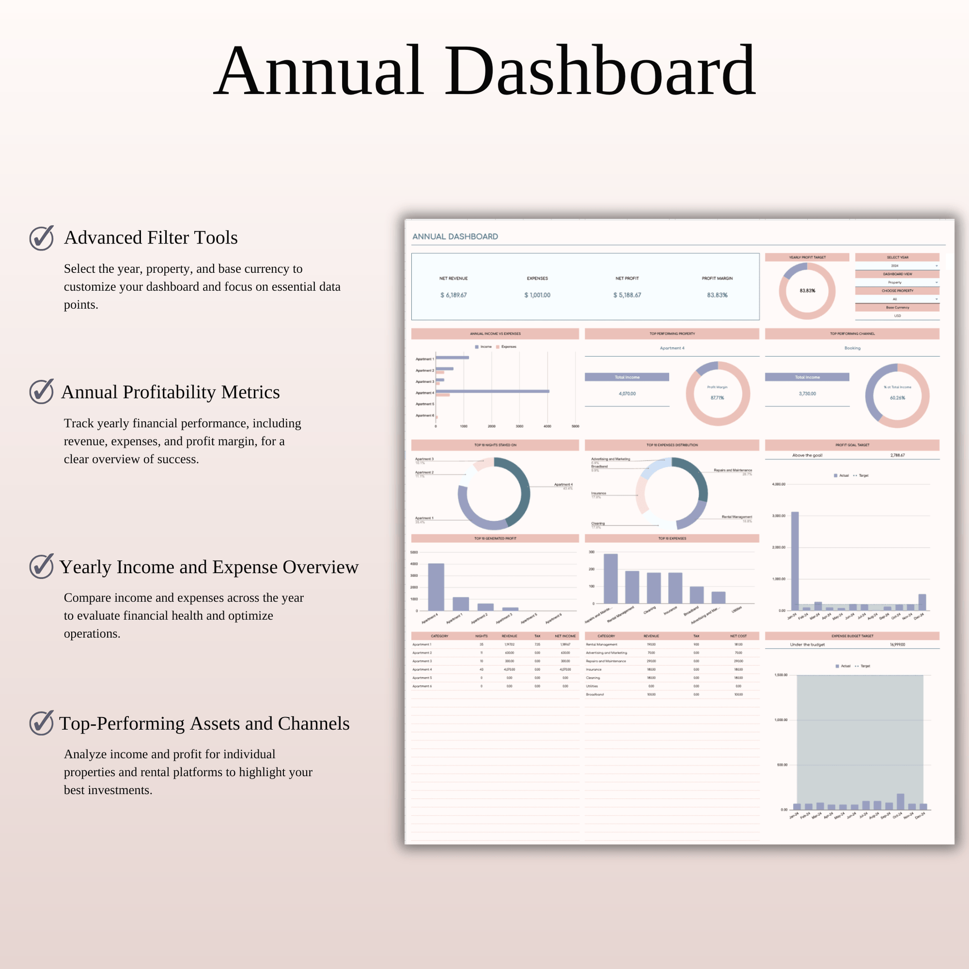 Zillow Income & Expense Spreadsheet for Hosts & Property Managers for Excel & Google Sheets Keyzai