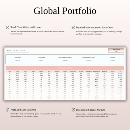 Cryptocurrency Investment Portfolio Tracker Spreadsheet for Excel & Google Sheets Keyzai