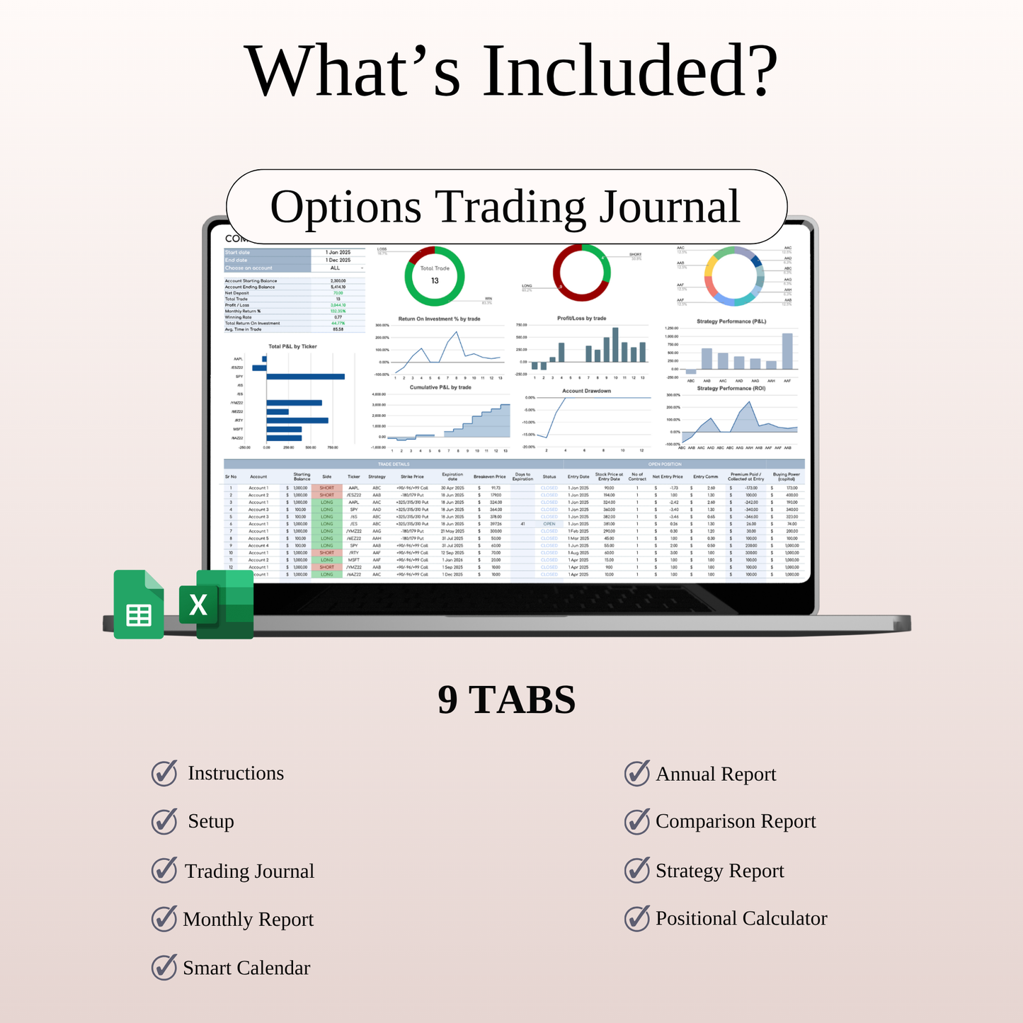 Futures & Options Trading Bundle – Google Sheets & Excel Keyzai