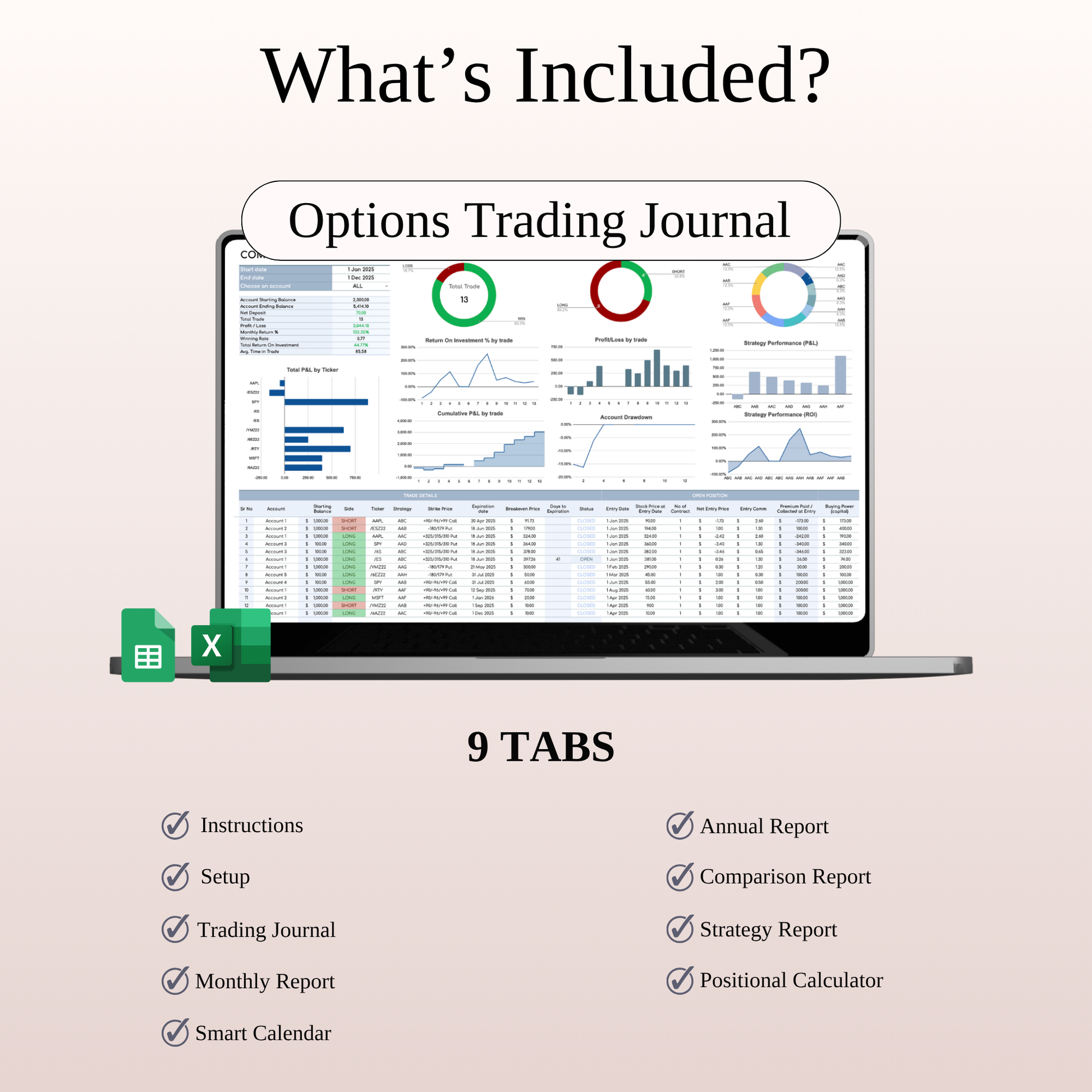 Futures & Options Trading Bundle – Google Sheets & Excel Keyzai