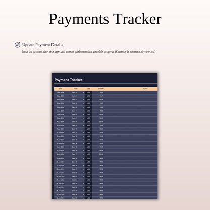 Debt Payoff Tracker | Excel & Google Sheets (Dark Theme) Keyzai