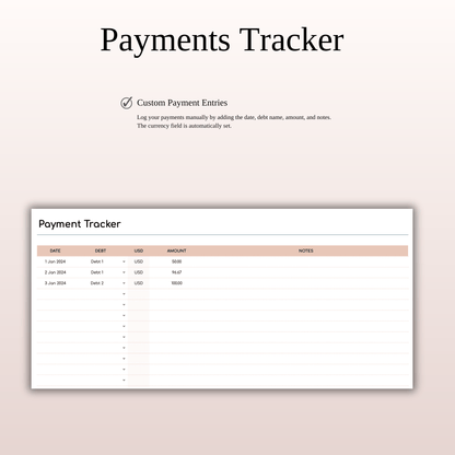 Debt Snowball Method Payoff Template for Excel & Google Sheets (Elegant Mode) Keyzai