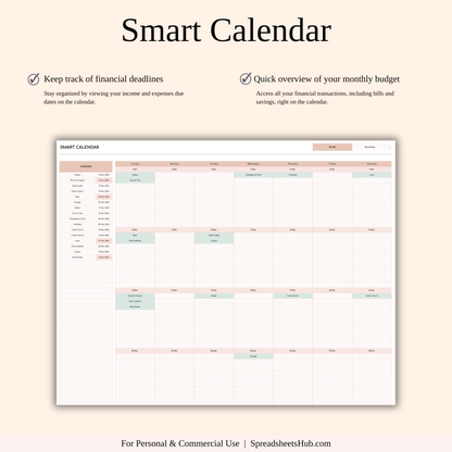 PLR - Bill Tracker Calendar Template (Elegant Theme) Keyzai