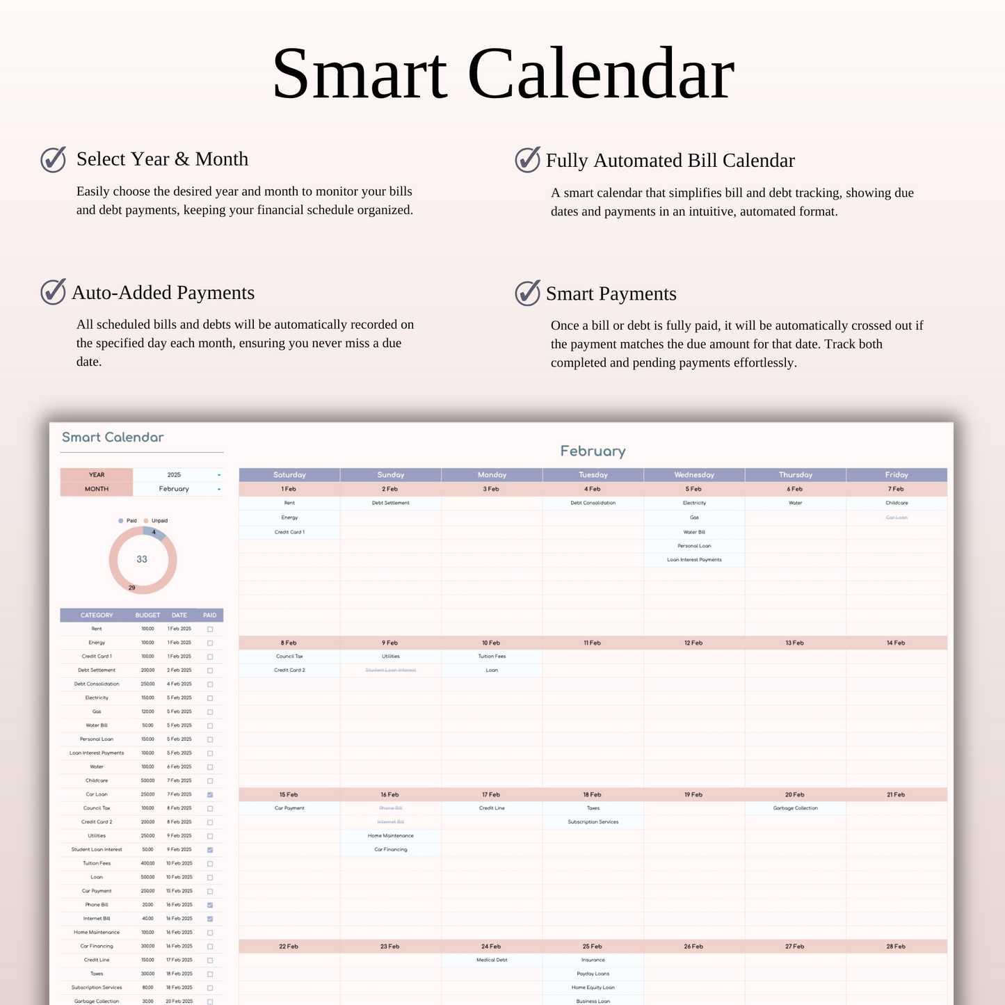 Monthly Budget Spreadsheet Template Excel & Google Sheets Keyzai