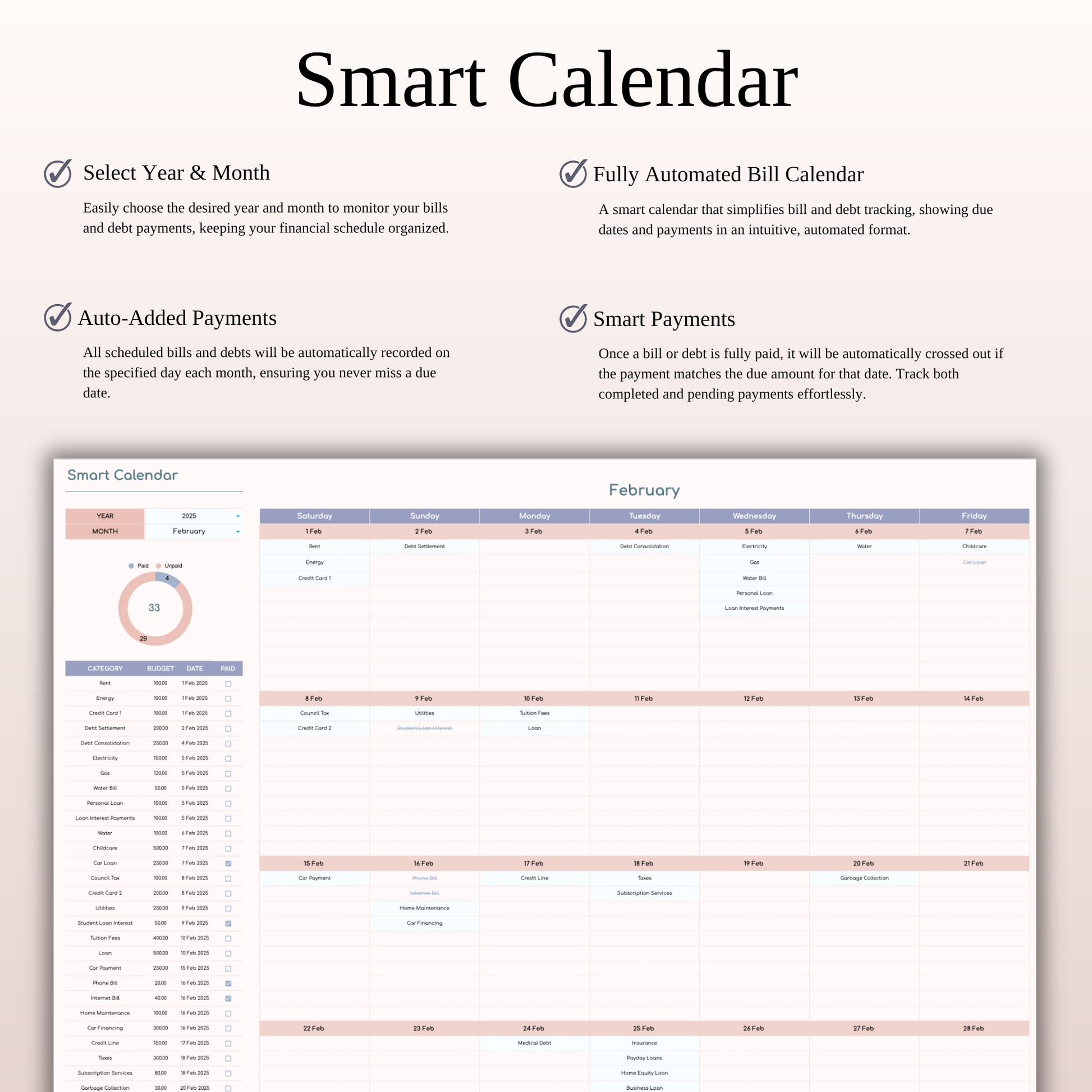 Monthly Budget Spreadsheet Template Excel & Google Sheets Keyzai
