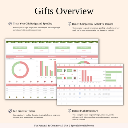 PLR - Christmas Planner Spreadsheet Template Keyzai