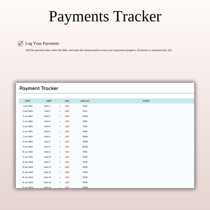 Debt Tracker Spreadsheet Template Excel & Google Sheets (Rainbow Theme) Keyzai
