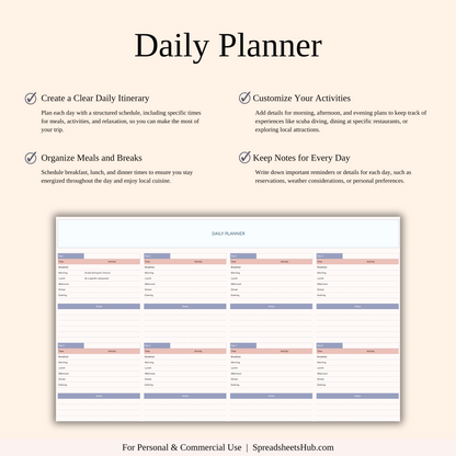 PLR - Ultimate Travel Planner Spreadsheet Template Keyzai