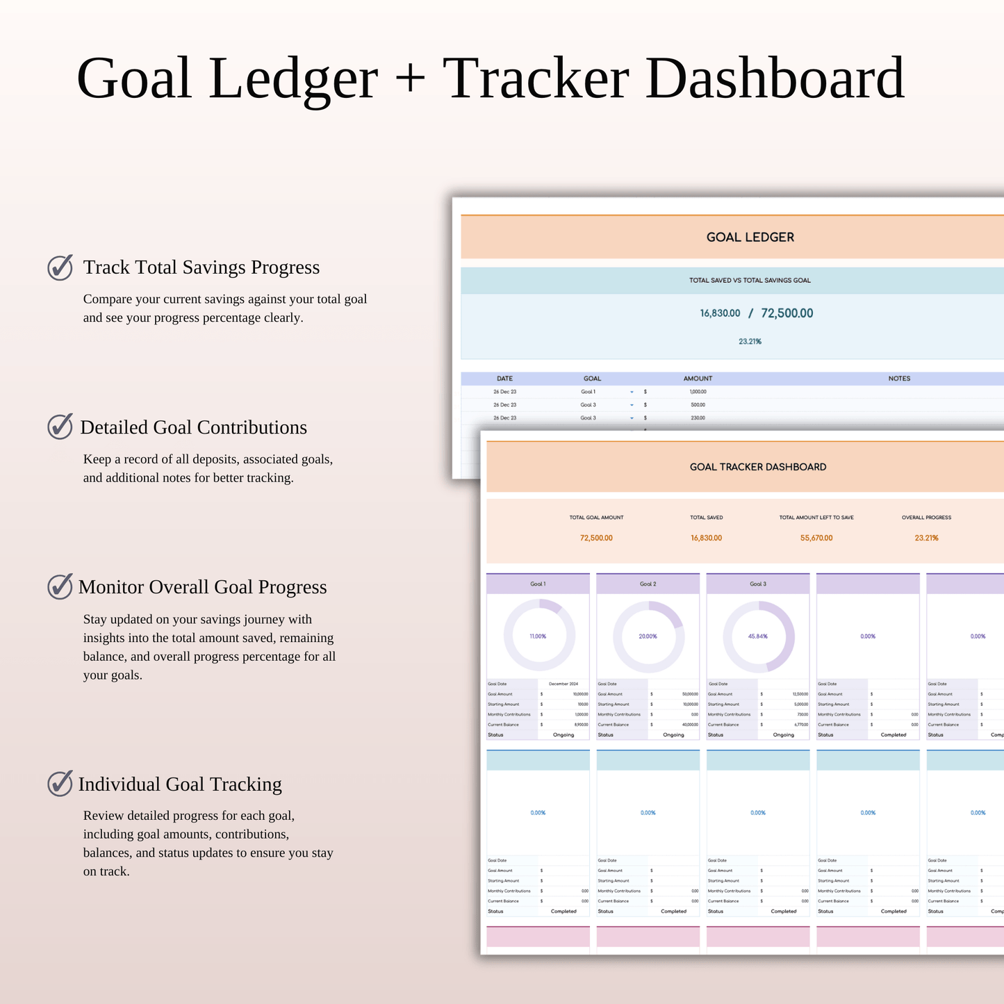 Ultimate Personal Finance Tracker Template (Rainbow Theme) Keyzai