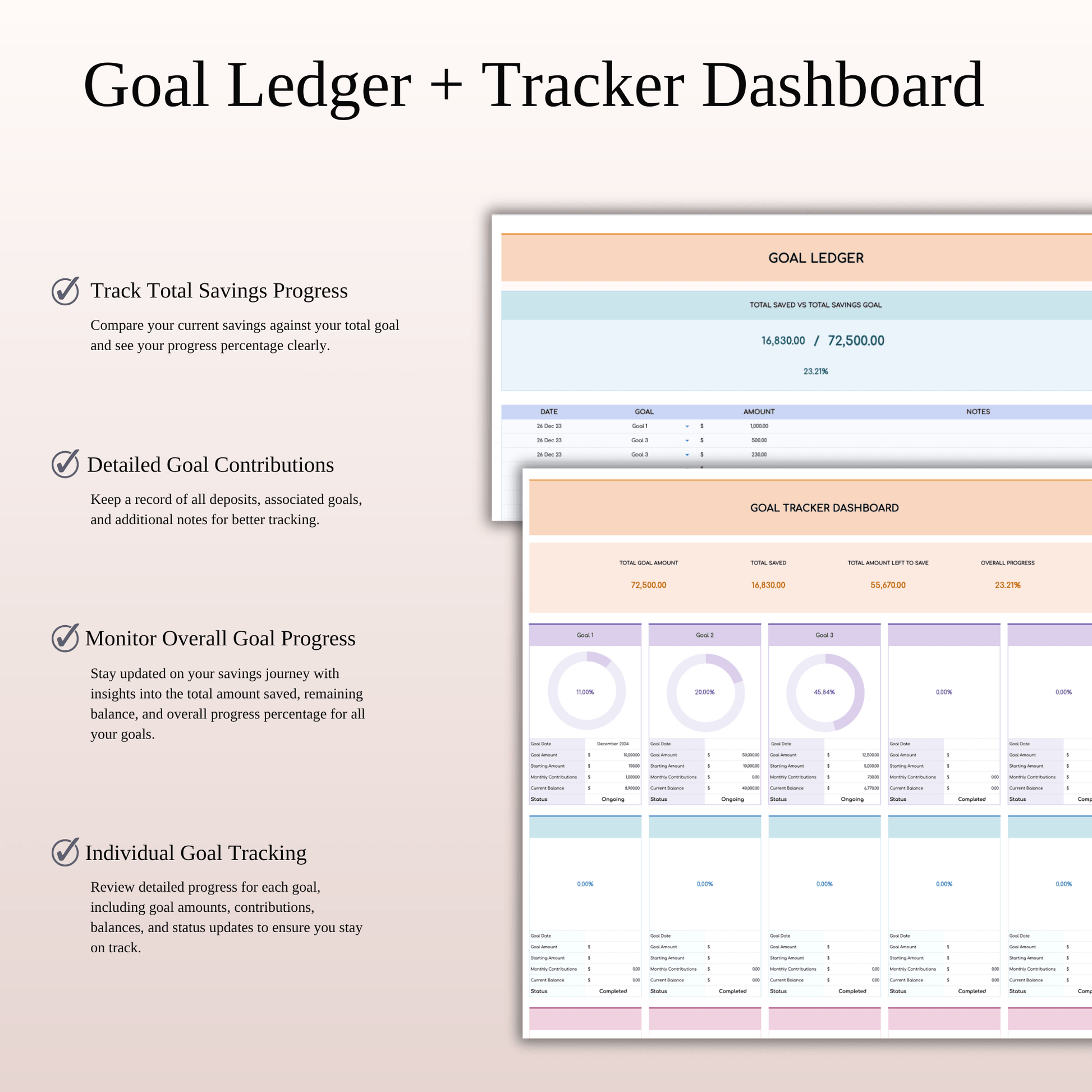 Ultimate Personal Finance Tracker Template (Rainbow Theme) Keyzai