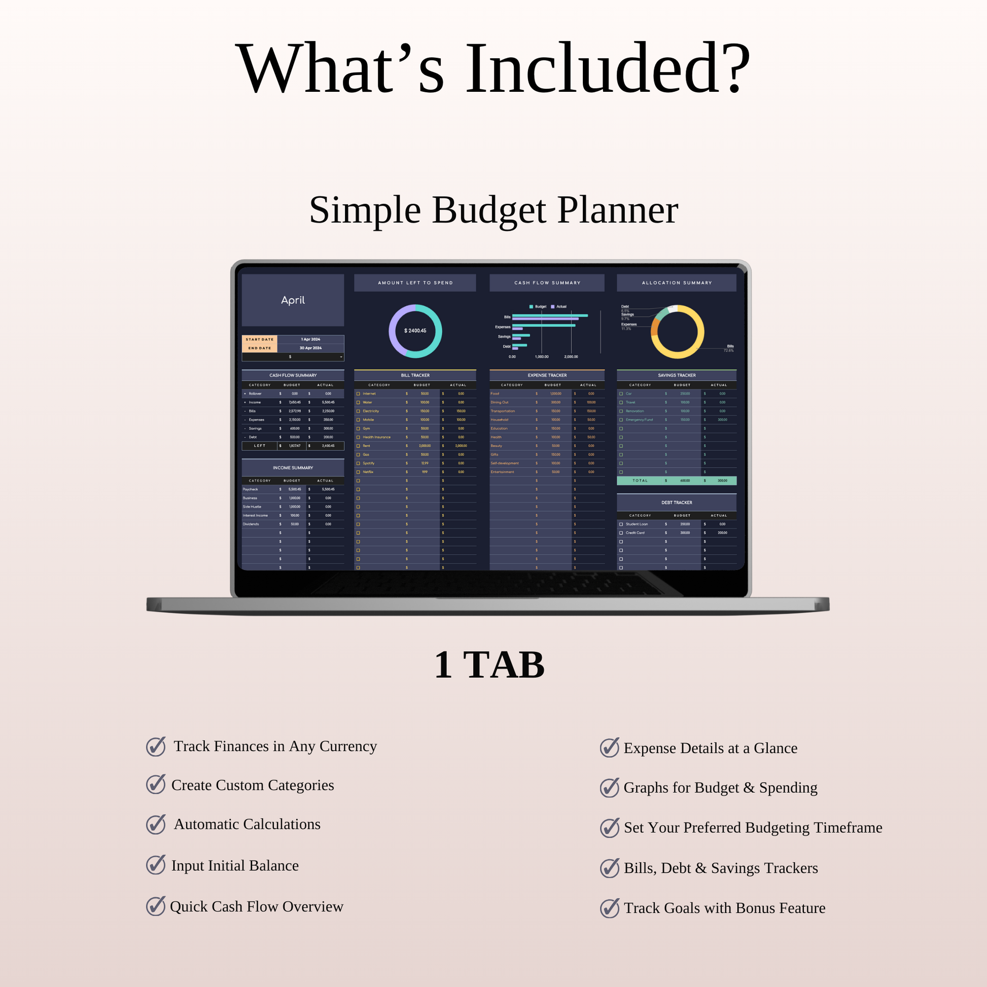 Financial Tools in Dark Theme Keyzai