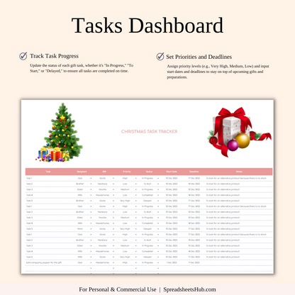 PLR - Christmas Planner Spreadsheet Template Keyzai