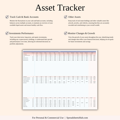 PLR - Net Worth Tracker Spreadsheet Keyzai
