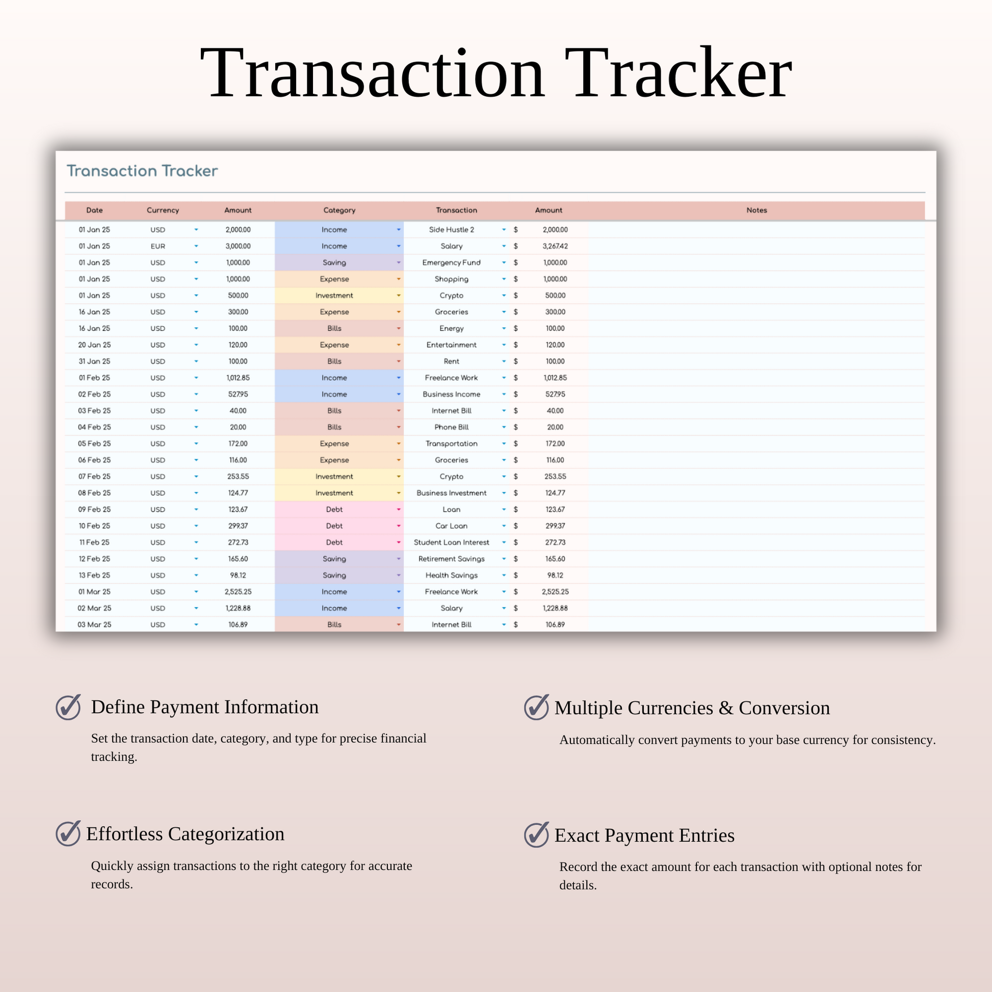 Budget by Paycheck Spreadsheet Template for Excel and Google Sheets Keyzai