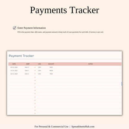 PLR - Debt Payoff Tracker Dashboard Template Keyzai