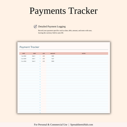 PLR - Debt Snowball Calculator Spreadsheet Template Keyzai
