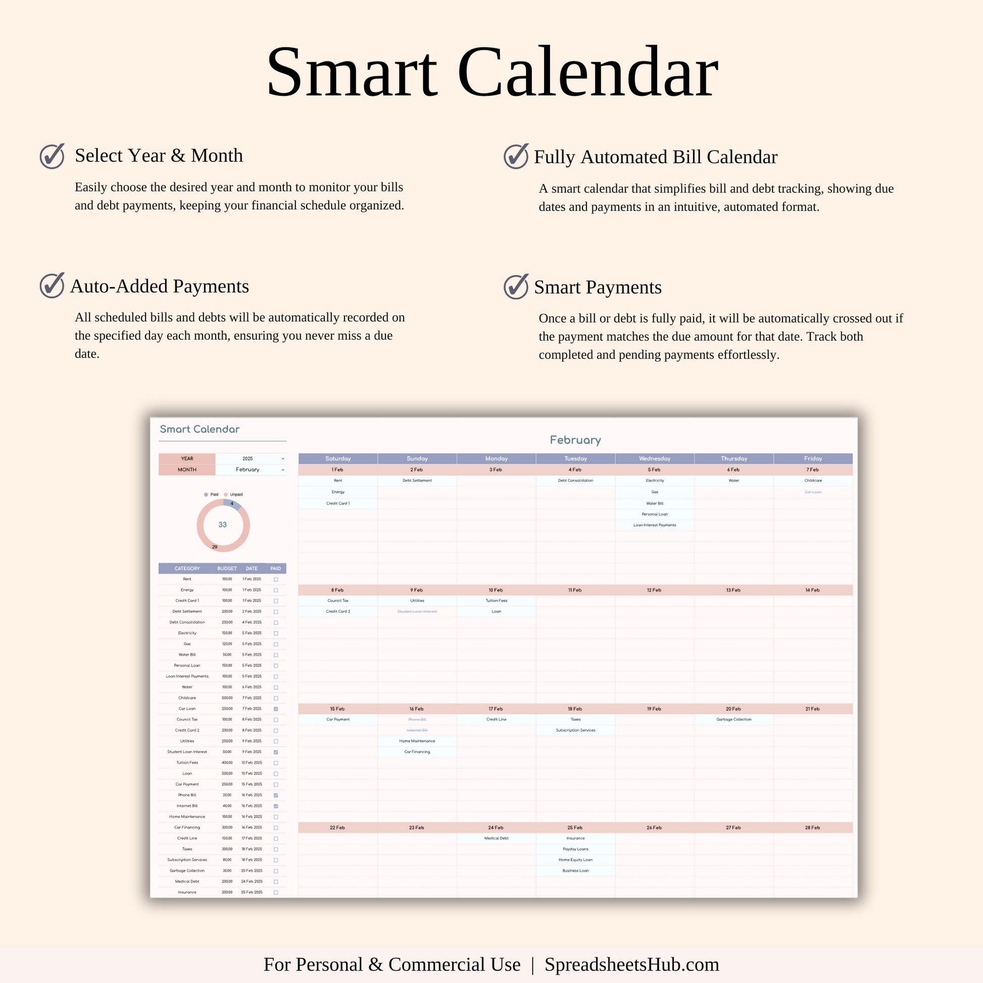 PLR - Monthly Budget Spreadsheet Template Keyzai