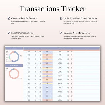 65/20/10/5 Budget Spreadsheet Template | Excel & Google Sheets Keyzai
