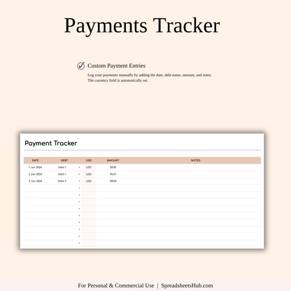 PLR - Debt Snowball Method Payoff Template (Elegant Mode) Keyzai