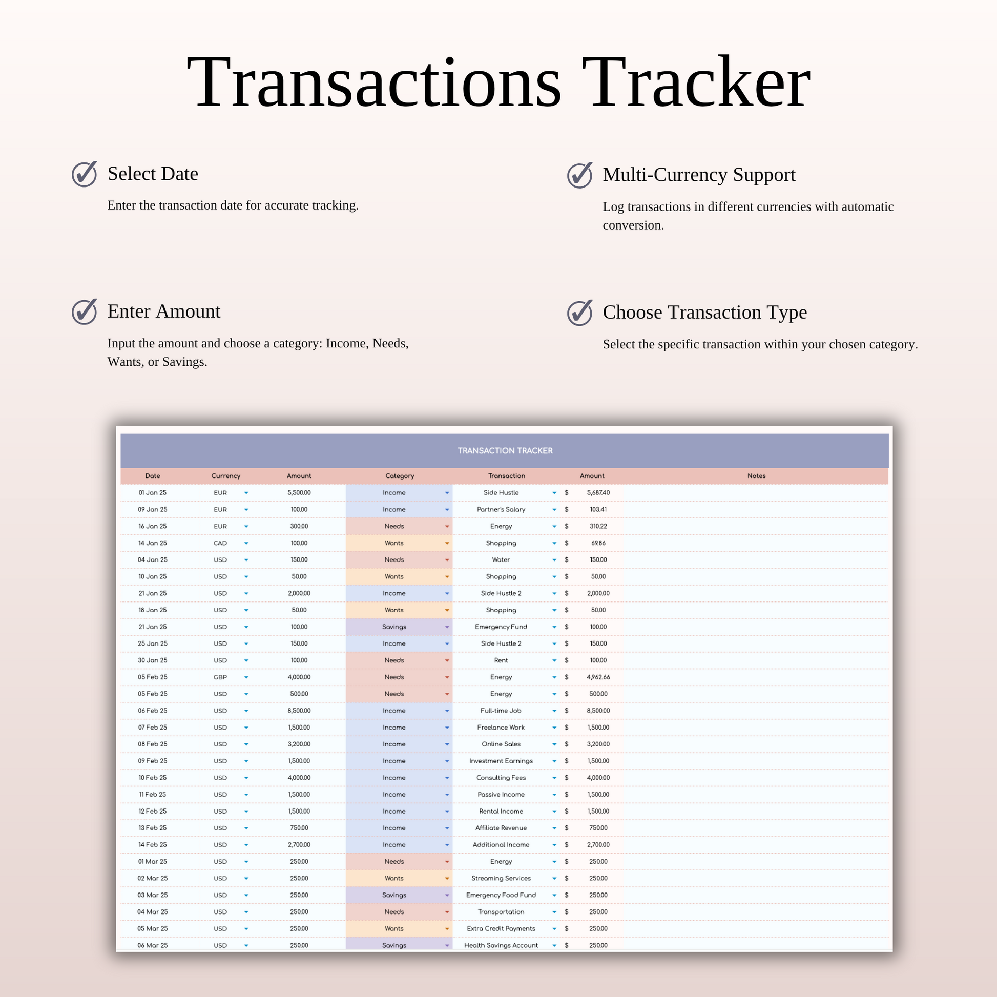 70/20/10 Budget Spreadsheet Template | Excel & Google Sheets Keyzai