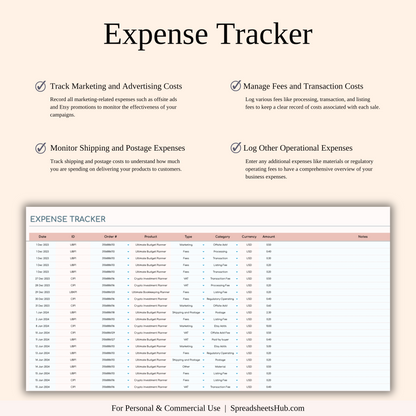PLR - Etsy Seller Spreadsheet Template Keyzai