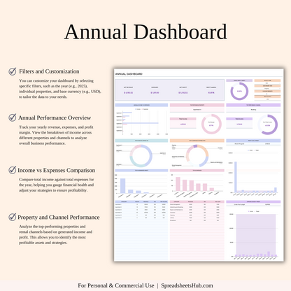 PLR - Airbnb Property Management Tracker (Rainbow Theme) Keyzai
