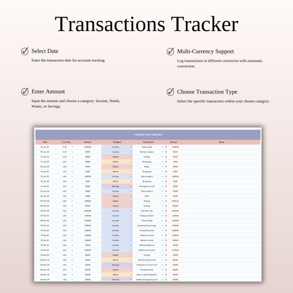 30/50/20 Budget Spreadsheet Template | Excel & Google Sheets Keyzai