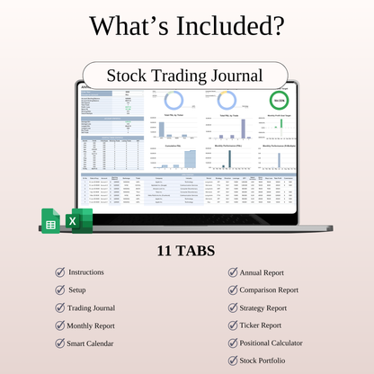 Ultimate Trading Journal Bundle Template for Google Sheets & Excel Keyzai