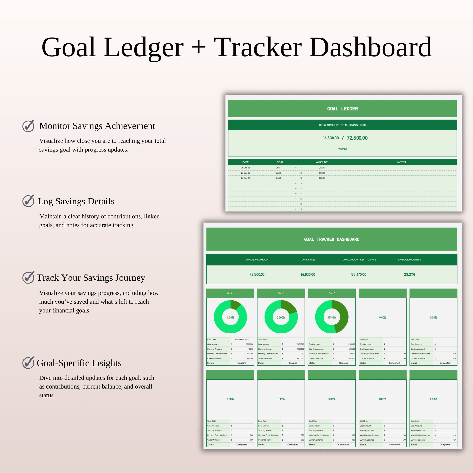 Simple Budget Planner, Personal Finance Tracker (Green Theme) Keyzai