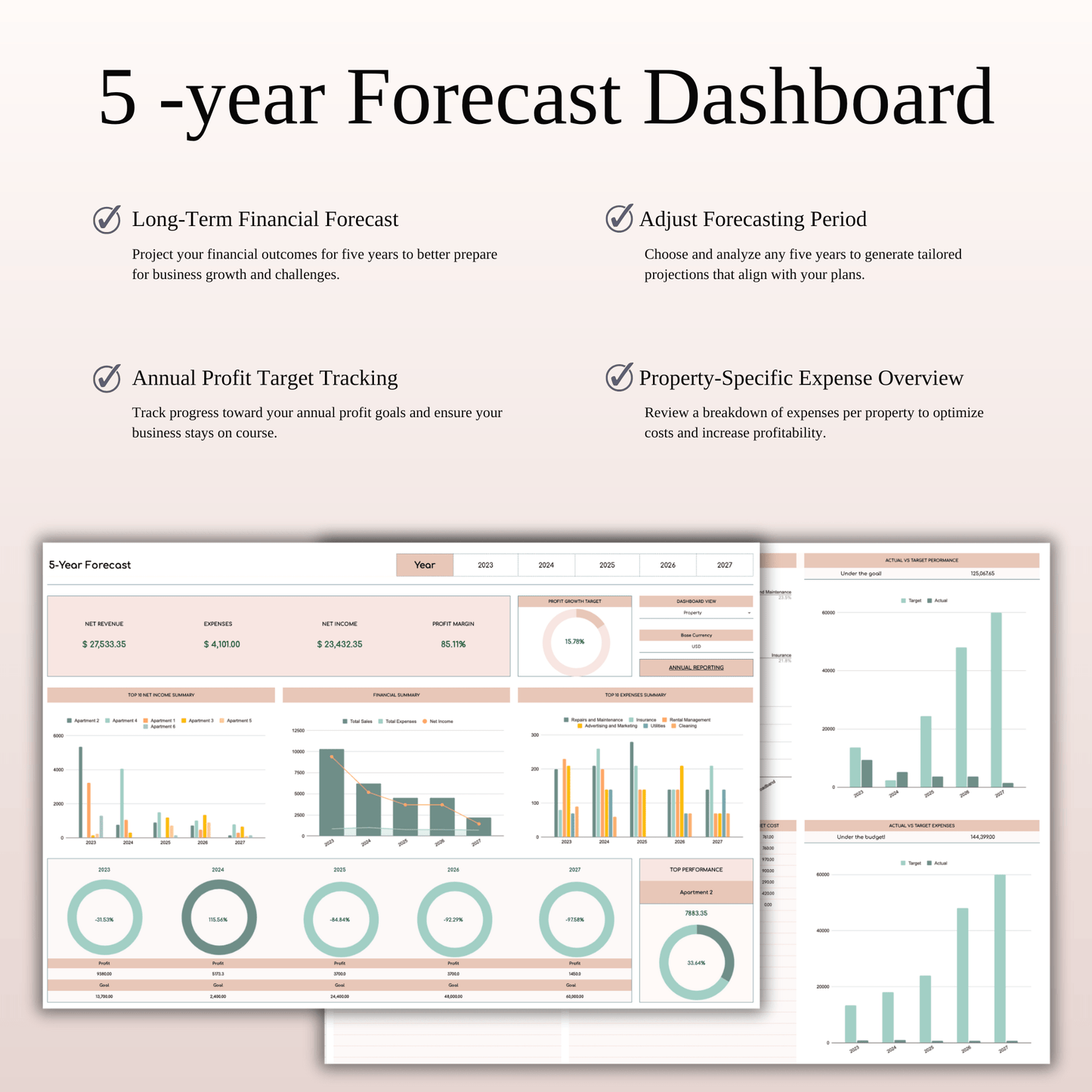Zillow Property Tracker | Excel & Google Sheets for Hosts (Elegant Theme) Keyzai