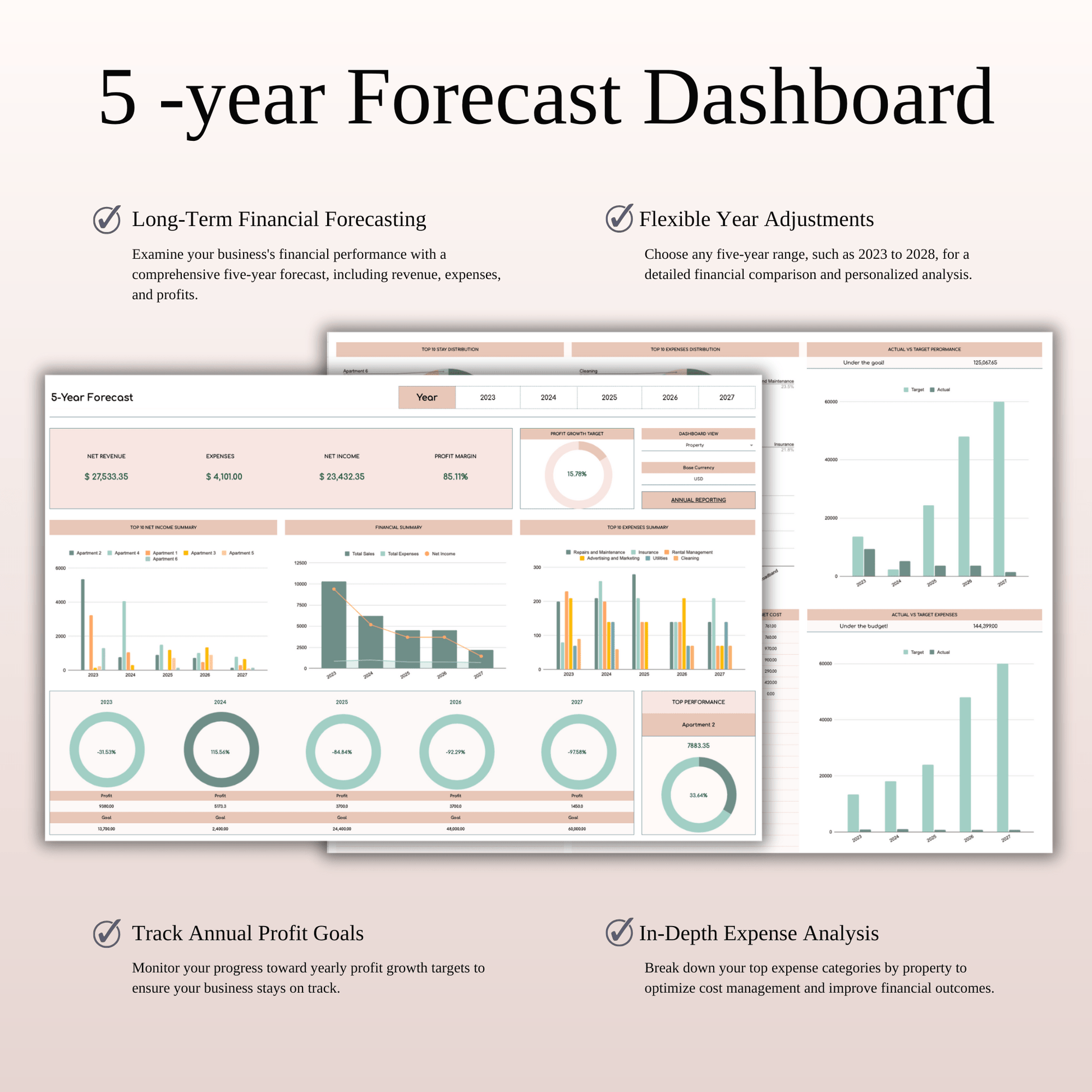Rental Property Management Spreadsheet Template (Elegant Theme) Keyzai