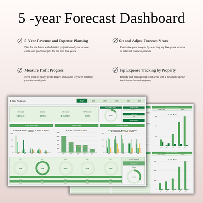Zillow Property Management | Income & Expense Tracker (Green Theme) Keyzai
