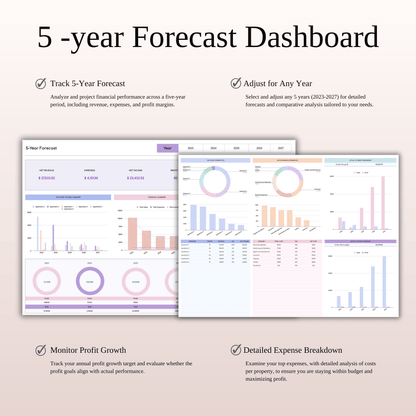 Airbnb Property Management Tracker (Rainbow Theme) Keyzai