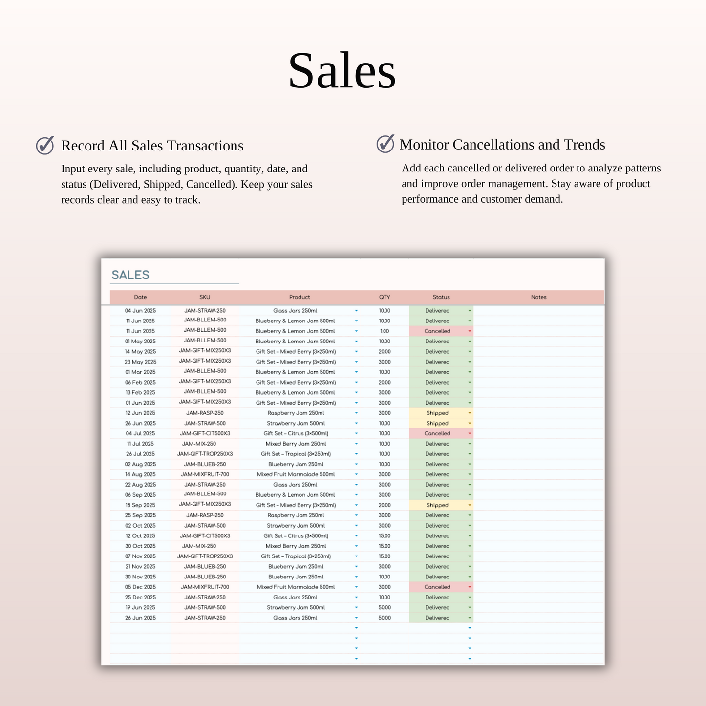 Inventory Tracker Spreadsheet Template for Google Sheets & Excel Keyzai