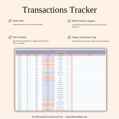 PLR - 50/30/20 Budget Spreadsheet Template Keyzai