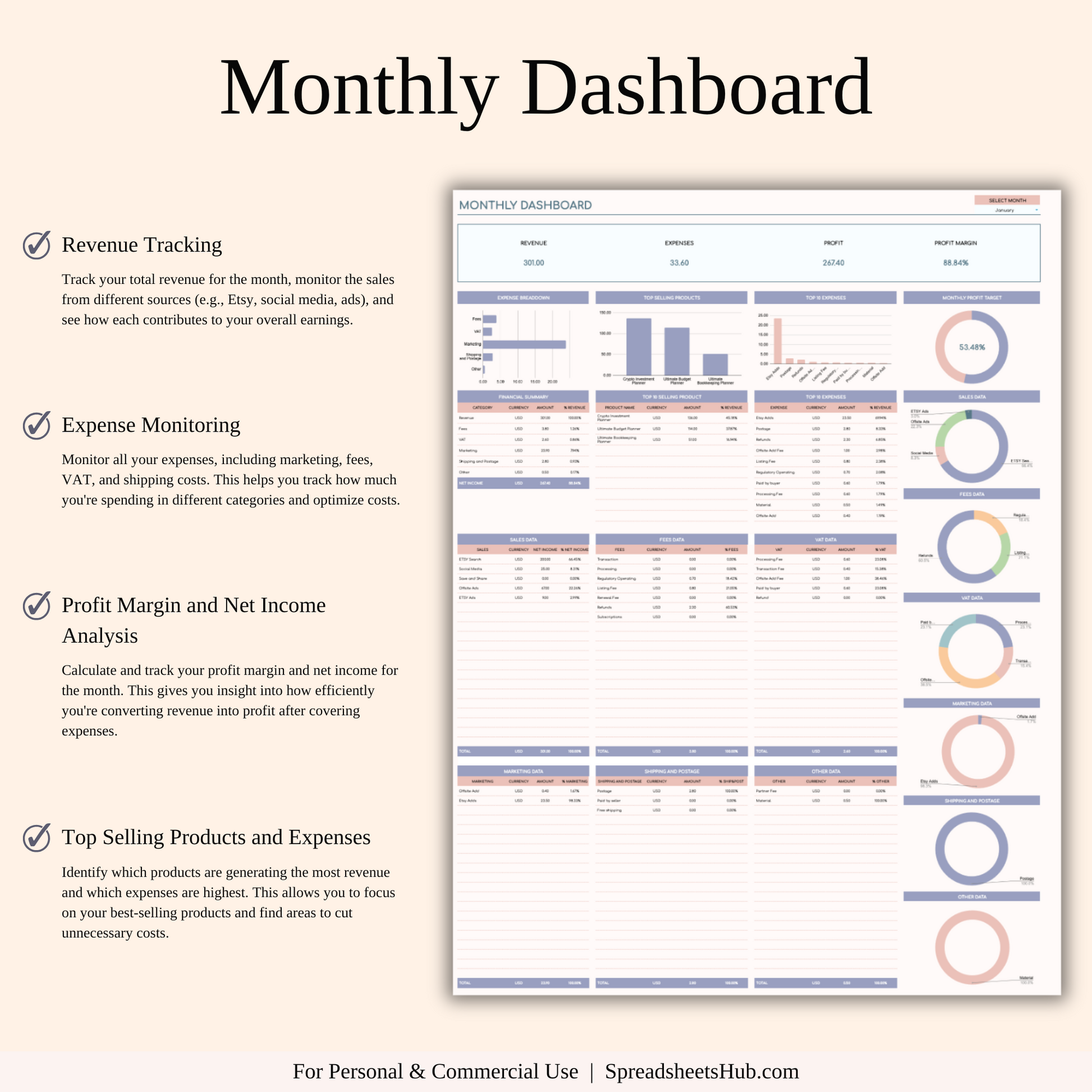 PLR - Etsy Seller Spreadsheet Template Keyzai