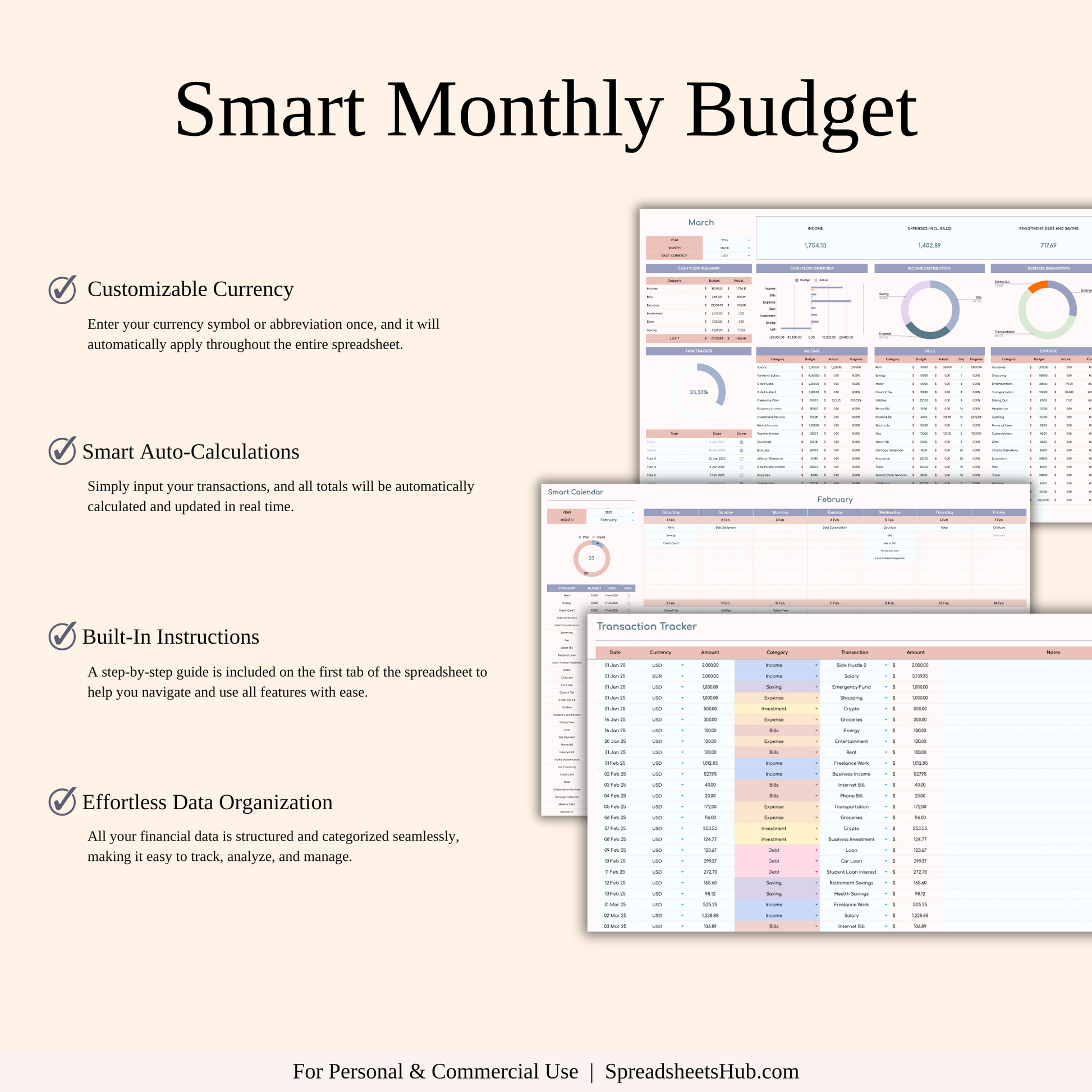 PLR - Monthly Budget Spreadsheet Template Keyzai