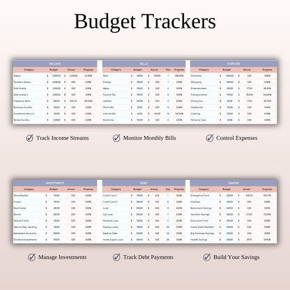 Ultimate Monthly Budget Spreadsheet Template Excel & Google Sheets Keyzai