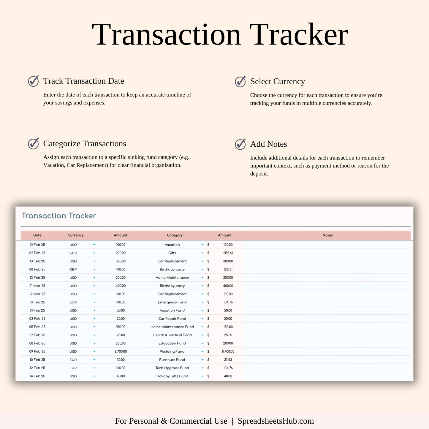 PLR - Sinking Funds Tracker Keyzai