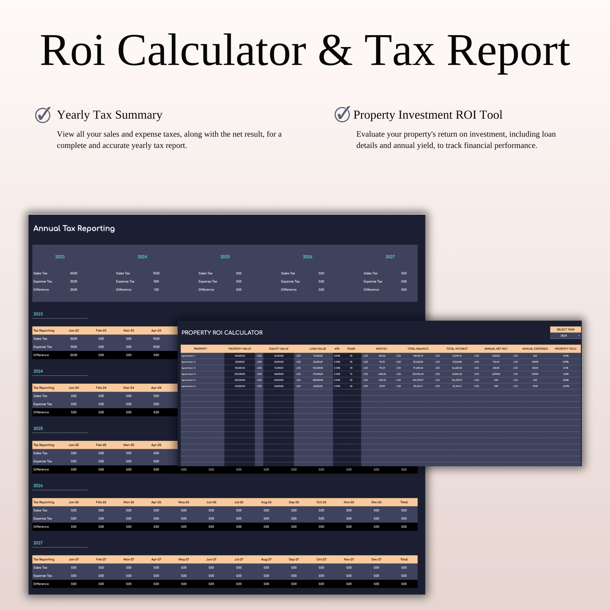 Zillow Bookkeeping Tracker | Excel & Google Sheets Template (Dark Theme) Keyzai