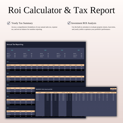 Rental Property Accounting & Bookkeeping Spreadsheet (Dark Theme) Keyzai