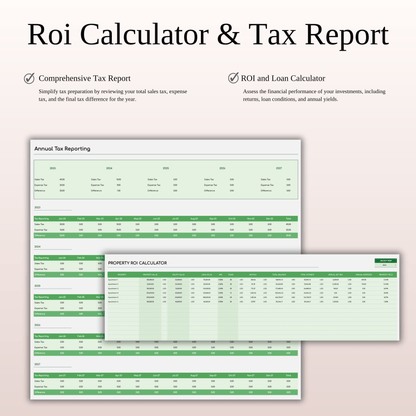 Rental Property Bookkeeping Tracker | Excel & Google Sheets Template (Green Theme) Keyzai