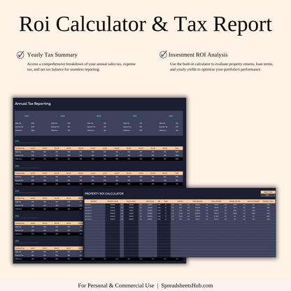 PLR - Rental Property Accounting & Bookkeeping Spreadsheet (Dark Theme) Keyzai
