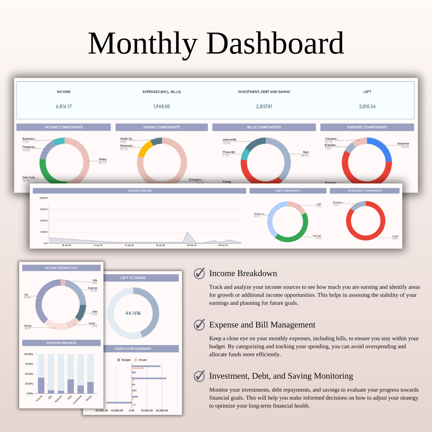 Ultimate Paycheck Budget Spreadsheet Template Excel & Google Sheets Keyzai