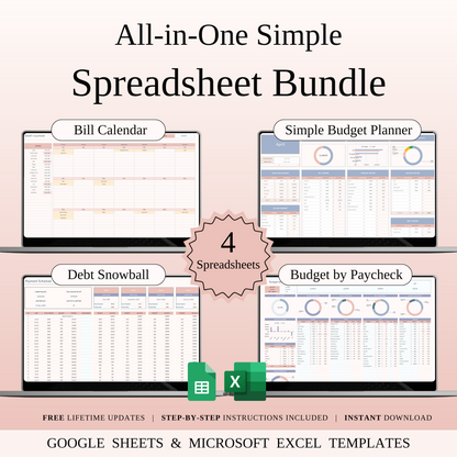 All-in-One Simple Spreadsheet Bundle Keyzai