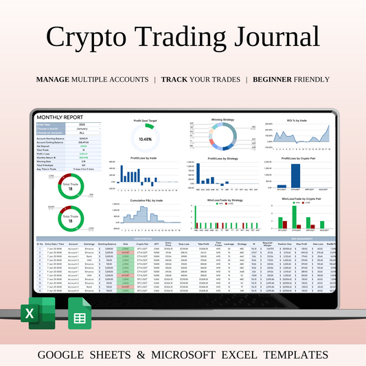 Crypto Trading Journal Template for Google Sheets & Excel Keyzai